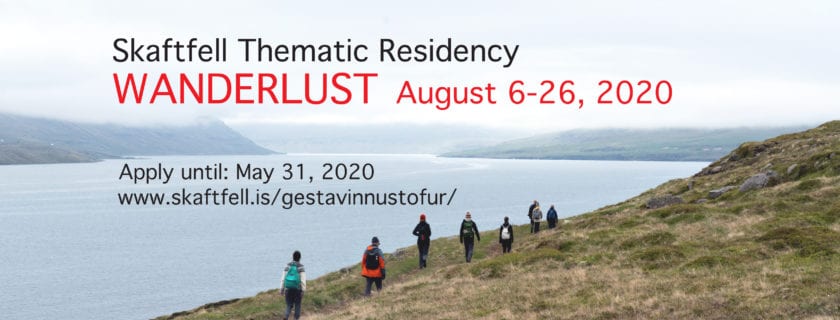 Call for Applications from Iceland-based artists: Wanderlust thematic residency, August 2020